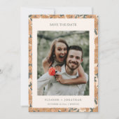 Moderne Boho-Gelbe Hochzeits-Foto-QR-Code-Blumen Save The Date (Vorderseite)