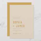 Moderne Boho Geometric Arch Golden Beige Hochzeit Save The Date (Vorne/Hinten)