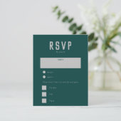 Moderne Boho Geometric Arch Green Gray Wedding RSVP Karte (Stehend Vorderseite)