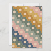 Moderne Boho Geometric Blue Green Pink Hochzeit Einladung (Rückseite)