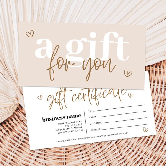 Moderne Boho-Geschenkgutschein-Voucher