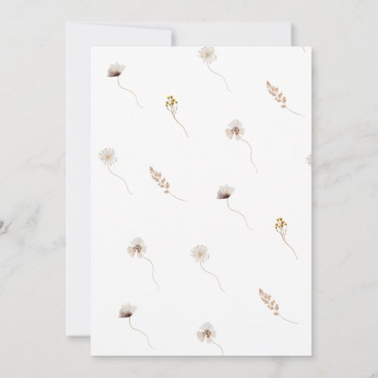 Moderne Boho getrocknete Blumenzauber Einladung zu (Rückseite)