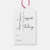 Moderne Boho glücklichste Ferien von und nach Geschenkanhänger (Vorderseite)