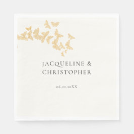 Moderne Boho Gold Butterfliegen Romantische Hochze Serviette