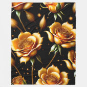 Moderne Boho Gold Rose Collection Fleecedecke (Vorderseite)