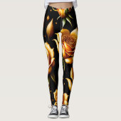 Moderne Boho Gold Rose Collection Leggings (Vorderseite)