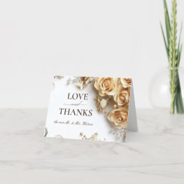 Moderne Boho Golden Rose Frühjahr Hochzeit Dankeskarte