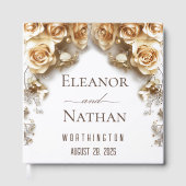 Moderne Boho Golden Rose Frühjahrssonne Gästebuch (Vorderseite)