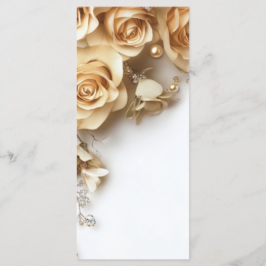 Moderne Boho Golden Rose Frühjahrssonne Menükarte (Rückseite)