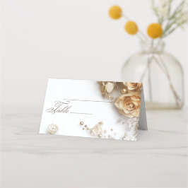 Moderne Boho Golden Rose Frühjahrssonne Platzkarte