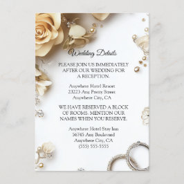 Moderne Boho Golden Rose Frühlingskarte Begleitkarte