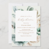 Moderne Boho Greenerenery Blätter Kinderdusche Einladung (Vorderseite)