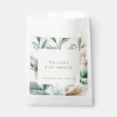 Moderne Boho Greenerenery Blätter Kinderdusche Geschenktütchen (Vorderseite)