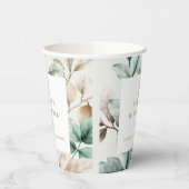 Moderne Boho Greenerenery Blätter Kinderdusche Pappbecher (Links)