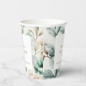 Moderne Boho Greenerenery Blätter Kinderdusche Pappbecher (Rechts)