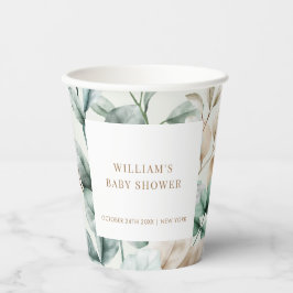 Moderne Boho Greenerenery Blätter Kinderdusche Pappbecher