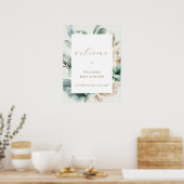 Moderne Boho Greenerenery Blätter Kinderdusche Wil Poster (Küche)