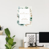 Moderne Boho Greenerenery Blätter Kinderdusche Wil Poster (Heimbüro)