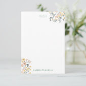 Moderne Boho-Grün-Blumenmuster Dankeskarte (Stehend Vorderseite)