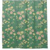 Moderne Boho-Grün-Blumenmuster Duschvorhang (Vorderseite)
