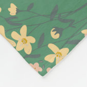 Moderne Boho-Grün-Blumenmuster Fleecedecke (Ecke)
