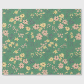 Moderne Boho-Grün-Blumenmuster Geschenkpapier (Flach)