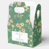 Moderne Boho-Grün-Blumenmuster Geschenkschachtel (Geöffnet)