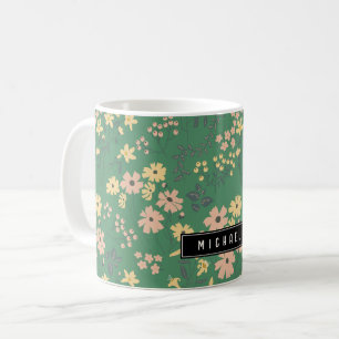 Moderne Boho-Grün-Blumenmuster Kaffeetasse