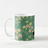 Moderne Boho-Grün-Blumenmuster Kaffeetasse (Links)