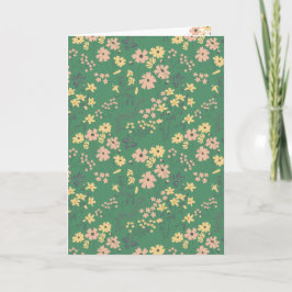 Moderne Boho-Grün-Blumenmuster Karte