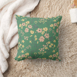 Moderne Boho-Grün-Blumenmuster Kissen