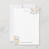 Moderne Boho-Grün-Blumenmuster Mitteilungskarte (Vorderseite)
