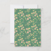 Moderne Boho-Grün-Blumenmuster Mitteilungskarte (Rückseite)