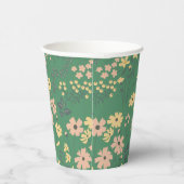Moderne Boho-Grün-Blumenmuster Pappbecher (Rechts)