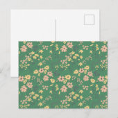 Moderne Boho-Grün-Blumenmuster Postkarte (Vorne/Hinten)
