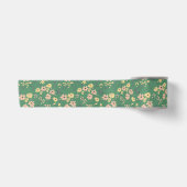 Moderne Boho-Grün-Blumenmuster Satinband (Vorderseite)