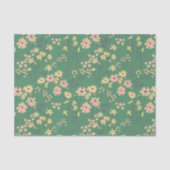 Moderne Boho-Grün-Blumenmuster Seidenpapier (Vorderseite)