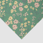 Moderne Boho-Grün-Blumenmuster Seidenpapier (Ausschnitt)