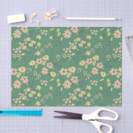 Moderne Boho-Grün-Blumenmuster Seidenpapier