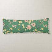 Moderne Boho-Grün-Blumenmuster Seitenschläferkissen (Rückseite)