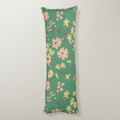 Moderne Boho-Grün-Blumenmuster Seitenschläferkissen (Rückseite (Vertikal))
