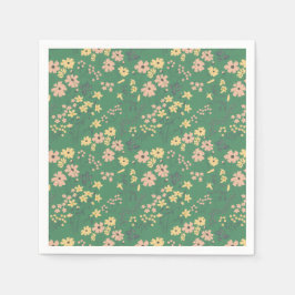 Moderne Boho-Grün-Blumenmuster Serviette