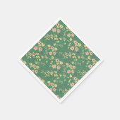 Moderne Boho-Grün-Blumenmuster Serviette (Ecke)