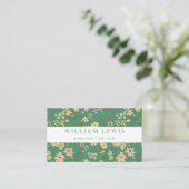 Moderne Boho-Grün-Blumenmuster Visitenkarte (Stehend Vorderseite)