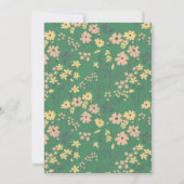 Moderne Boho-Grüne Blumenmuster-Brautparty Einladung (Rückseite)