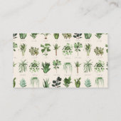 Moderne boho grüne weiße Pflanze Botanischer Flori Visitenkarte (Rückseite)