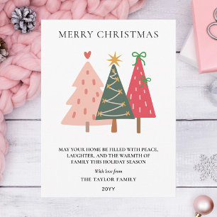 Moderne Boho-Handzeichnung Whimsical Feiertagspostkarte