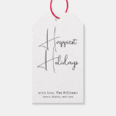 Moderne Boho Happiest Holidays Familiengeschenke T Geschenkanhänger (Vorderseite)