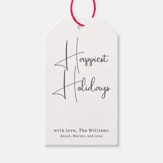 Moderne Boho Happiest Holidays Familiengeschenke T Geschenkanhänger (Vorderseite)