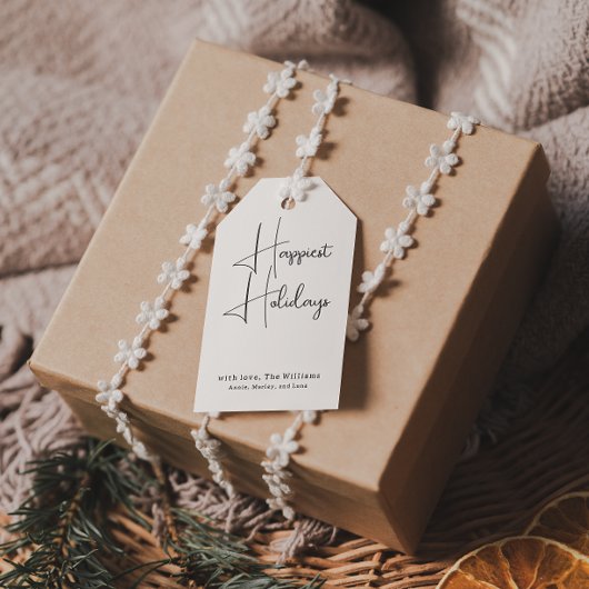 Moderne Boho Happiest Holidays Familiengeschenke T Geschenkanhänger